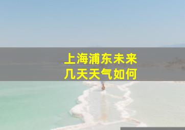 上海浦东未来几天天气如何