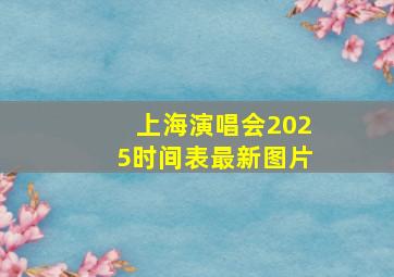 上海演唱会2025时间表最新图片