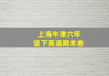 上海牛津六年级下英语期末卷