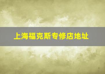 上海福克斯专修店地址