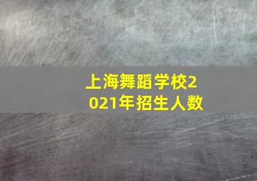 上海舞蹈学校2021年招生人数