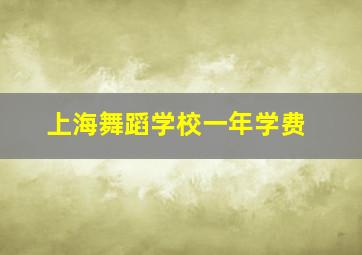 上海舞蹈学校一年学费