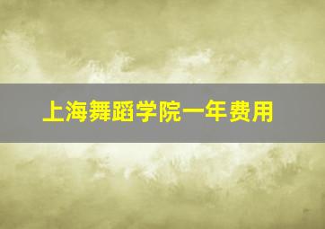 上海舞蹈学院一年费用