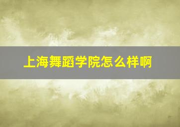 上海舞蹈学院怎么样啊