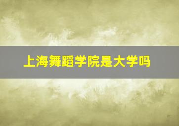 上海舞蹈学院是大学吗