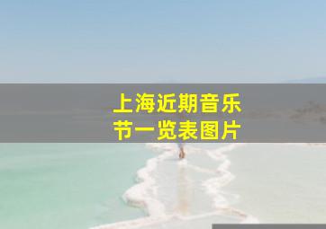 上海近期音乐节一览表图片