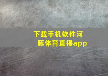 下载手机软件河豚体育直播app