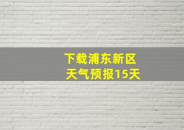 下载浦东新区天气预报15天