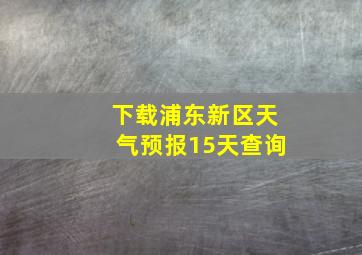 下载浦东新区天气预报15天查询