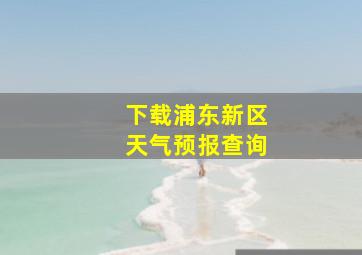 下载浦东新区天气预报查询