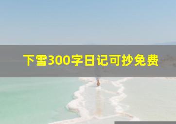 下雪300字日记可抄免费