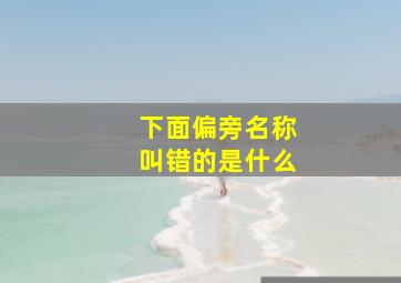 下面偏旁名称叫错的是什么