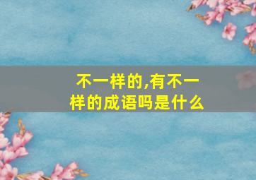 不一样的,有不一样的成语吗是什么