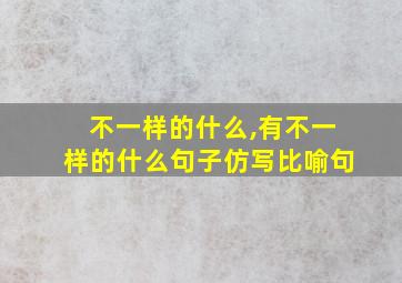 不一样的什么,有不一样的什么句子仿写比喻句