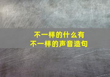 不一样的什么有不一样的声音造句