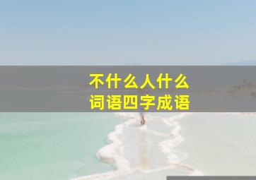 不什么人什么词语四字成语