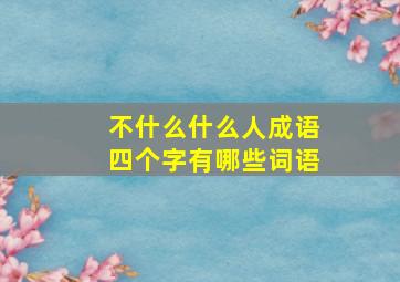 不什么什么人成语四个字有哪些词语