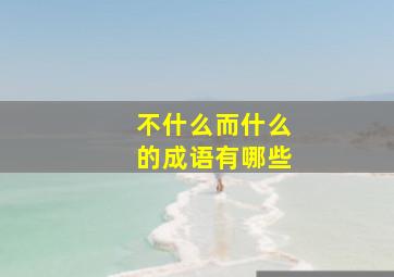 不什么而什么的成语有哪些