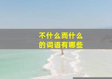 不什么而什么的词语有哪些