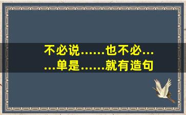 不必说......也不必......单是......就有造句100字