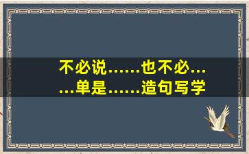 不必说......也不必......单是......造句写学校