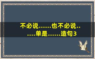 不必说......也不必说......单是......造句300字