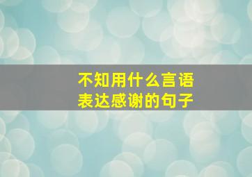 不知用什么言语表达感谢的句子