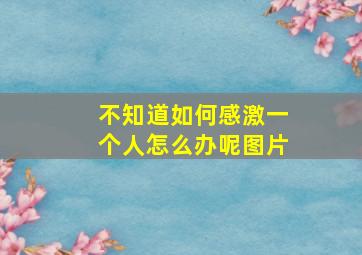 不知道如何感激一个人怎么办呢图片