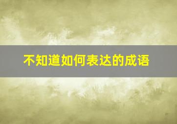 不知道如何表达的成语