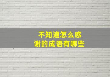 不知道怎么感谢的成语有哪些