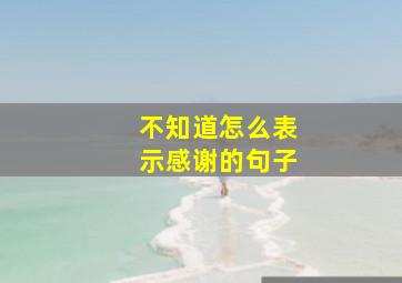 不知道怎么表示感谢的句子