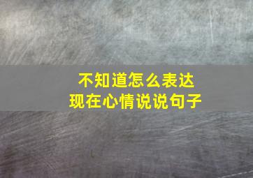 不知道怎么表达现在心情说说句子