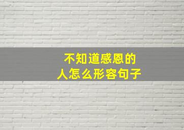 不知道感恩的人怎么形容句子