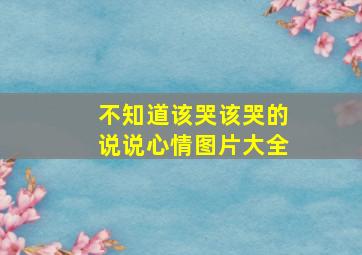 不知道该哭该哭的说说心情图片大全