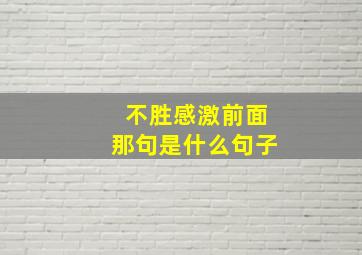 不胜感激前面那句是什么句子