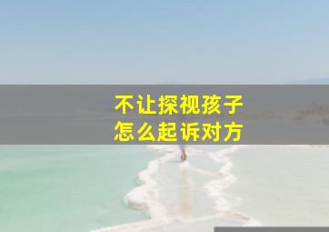 不让探视孩子怎么起诉对方