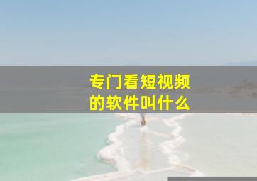 专门看短视频的软件叫什么