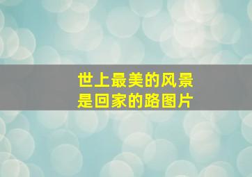 世上最美的风景是回家的路图片