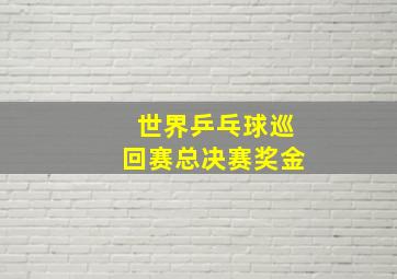 世界乒乓球巡回赛总决赛奖金