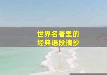 世界名著里的经典语段摘抄