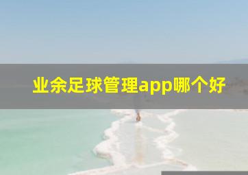 业余足球管理app哪个好