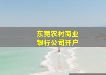 东莞农村商业银行公司开户