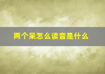 两个呆怎么读音是什么