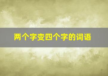 两个字变四个字的词语