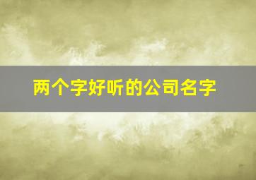 两个字好听的公司名字