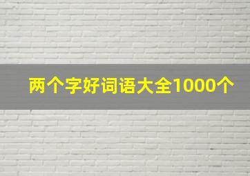 两个字好词语大全1000个