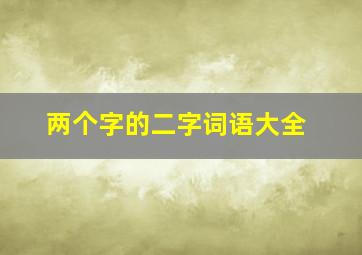 两个字的二字词语大全