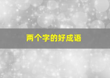 两个字的好成语