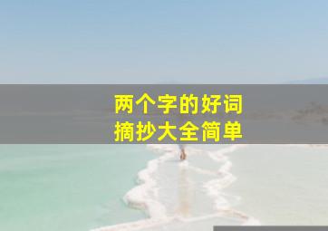 两个字的好词摘抄大全简单