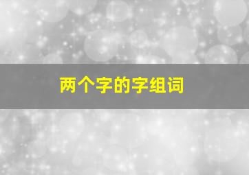 两个字的字组词